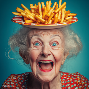 Jolly Wrinkles Wenskaart Old Fries Woman