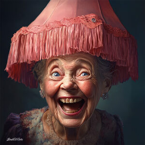 Jolly Wrinkles Wenskaart Old With Lamp Shade