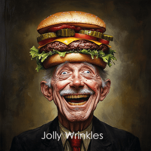 Jolly Wrinkles Wenskaart Hamburger Man