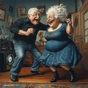 Old couple dancing