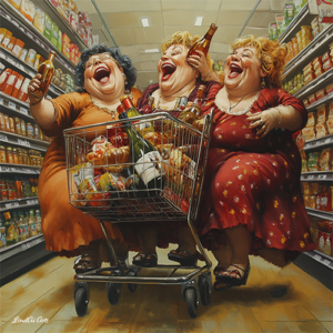 Jolly Wrinkles Wenskaart  - Fun in the supermarket