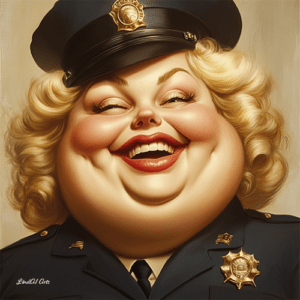 Jolly Big Lady Police Officer
