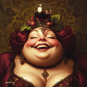 Jolly Big Lady with Wineglass