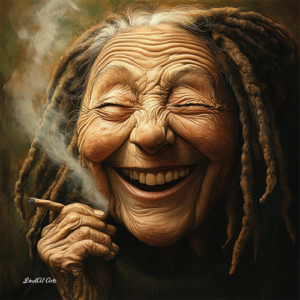 Jolly Wrinkles Wenskaart Old Rasta Woman