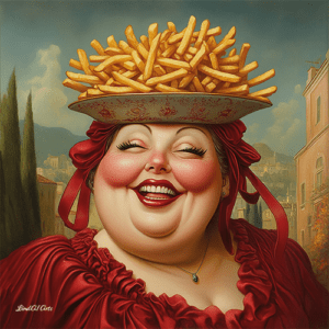 Jolly Big Lady with Fries