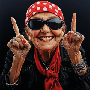 Jolly Wrinkles Wenskaart Old Woman with Bandana