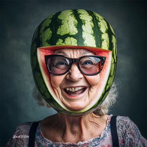 Jolly Wrinkles Wenskaart Watermelonhat