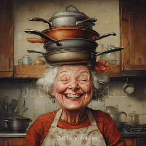 Jolly Wrinkles Wenskaart  - Frying Pans