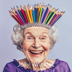 Jolly Wrinkles Wenskaart  - Kleurpotloden kroon