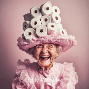 Jolly Wrinkles Wenskaart  - Hoedje van wc rollen