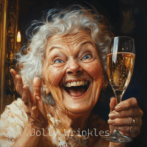 Jolly Wrinkles Wenskaart  - Vrouw Proost
