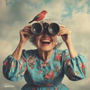 Jolly Wrinkles Wenskaart Curious Woman