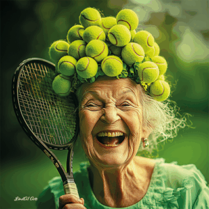 Jolly Wrinkles Wenskaart Tennis Woman