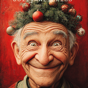 Ansichtkaart kerst - Happy man with Christmastree