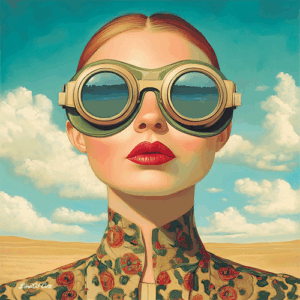 Beautiful with goggles