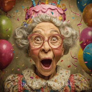 Jolly Wrinkles Wenskaart  - Happy Birthday woman