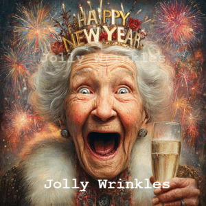 Jolly Wrinkles NieuwjaarsWenskaart  - Happy New Year Woman