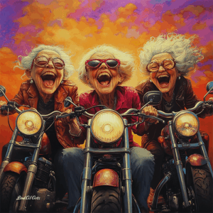 Jolly Wrinkles Wenskaart  - Motorladies