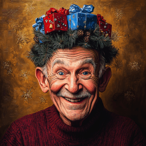 Man with Christmaspresents