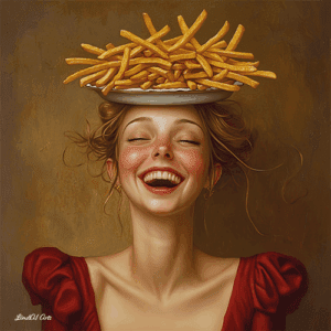 Sophisticated fries lady