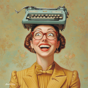 Sophisticated Lady with typewriter