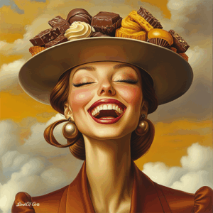 Sophisticated lady with chocolates