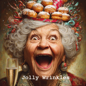 Jolly Wrinkles NieuwjaarsWenskaart  - Oliebollen