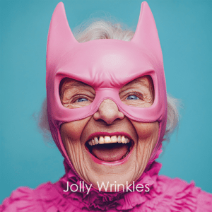 Jolly Wrinkles Wenskaart - Pink Batwoman
