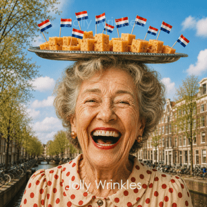 Jolly Wrinkles Wenskaart - Blokje kaas