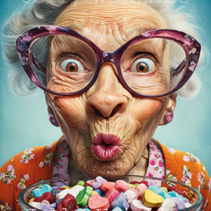 AK103 Ansichtkaart Snoepjesschaal