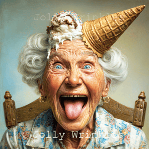 Jolly Wrinkles Wenskaart - IJshoorntje op je hoofd