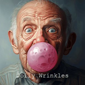 Old Man with Bubblegum Mini canvasdoek 20 x 20 cm