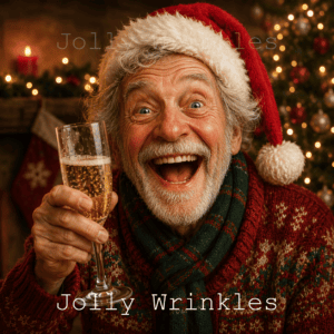 Jolly Wrinkles Kerst wenskaart - Kersttoost; proost!