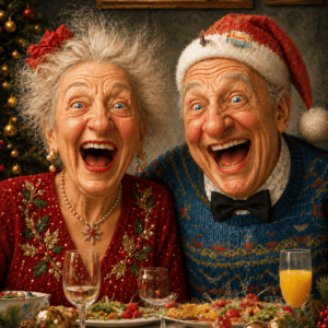 Ansichtkaart kerst - Kerstdiner